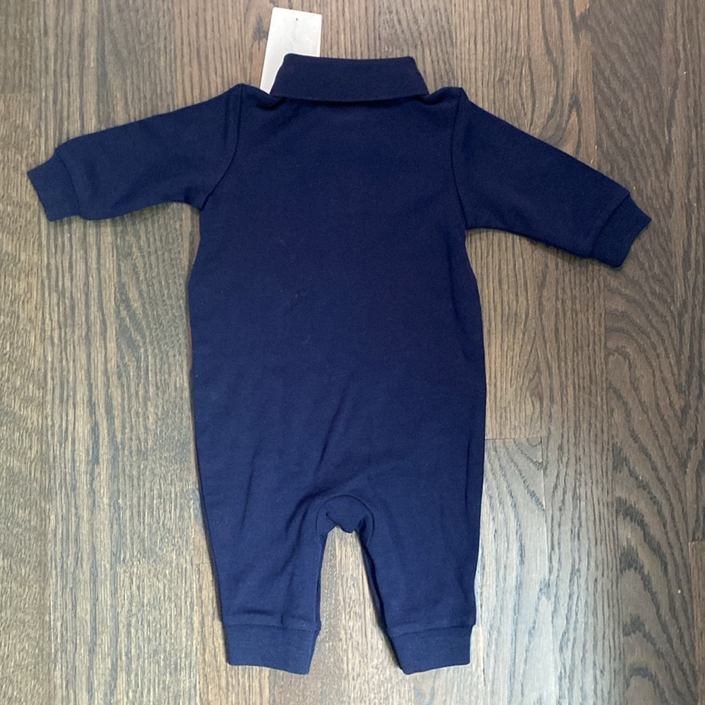 NWT Ralph Lauren Navy Baby Boy Cotton Polo Coverall 3 month - Picture 9 of 10